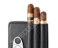 Чехол для 3 сигар с гильотиной кожаный SH-2301-LI-BL