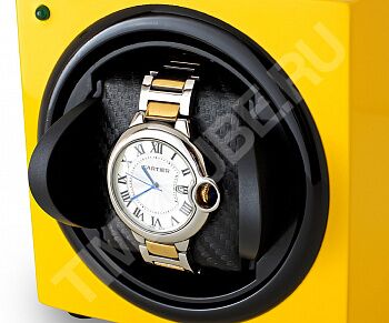 Желтая шкатулка для часов с автоподзаводом