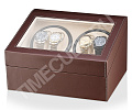 Шкатулка для часов с автоподзаводом WWZ 4+6 brown PU